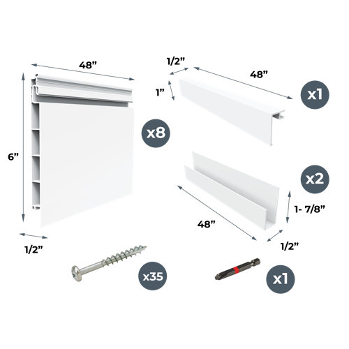 CrownWall PVC Slat Wall Panels Garage Wall and Home Organizer Storage